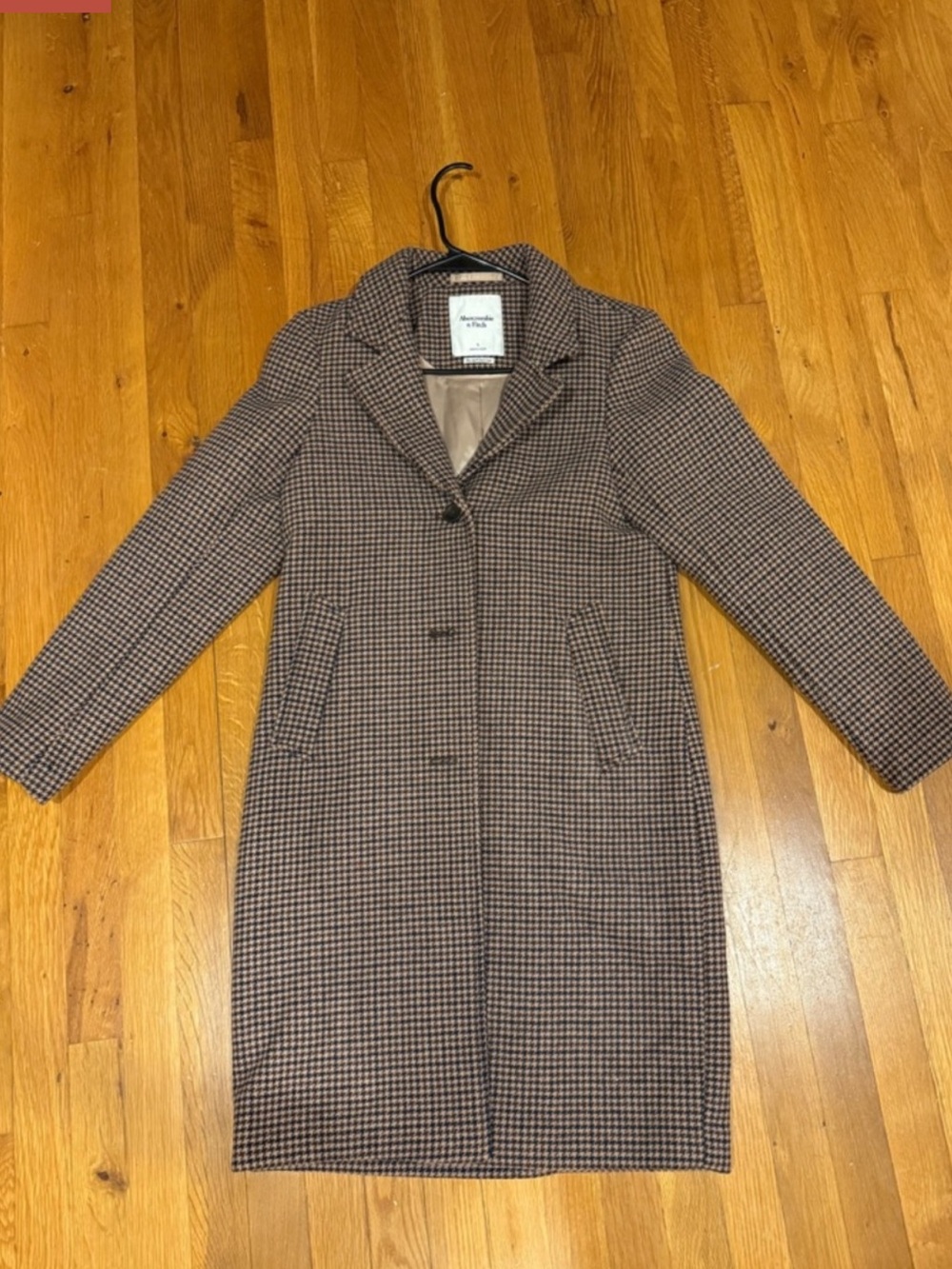 Abercrombie & Fitch Brown Houndstooth Dad Coat